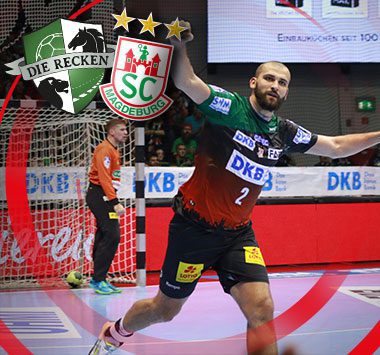 SC Magdeburg Handballer Željko Musa in Aktion auf dem Spielfeld gegen die TSV Hannover-Burgdorf.