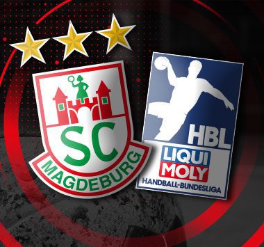 Grafik mit dem Logo des SC Magdeburg und dem Logo der Liqui Moly Handball-Bundesliga (HBL).