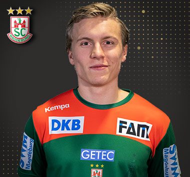 Porträt von Spielmacher Gísli Þorgeir Kristjánsson im SCM-Trikot.