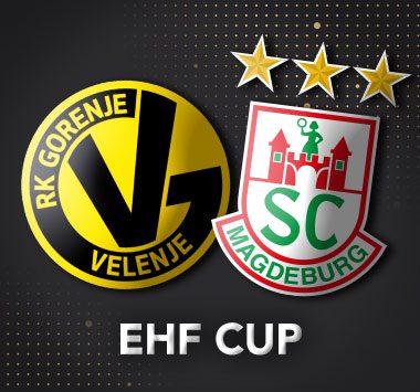 EHF-Cup-Grafik mit den Logos von Gorenje Velenje und dem SC Magdeburg.
