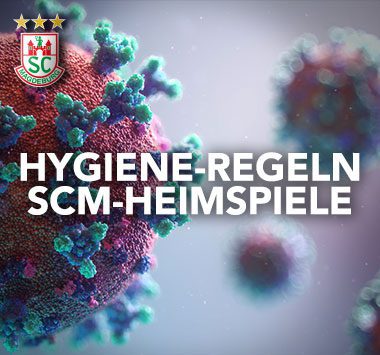 Titelgrafik zu den Hygiene-Regeln bei Heimspielen des SC Magdeburg.