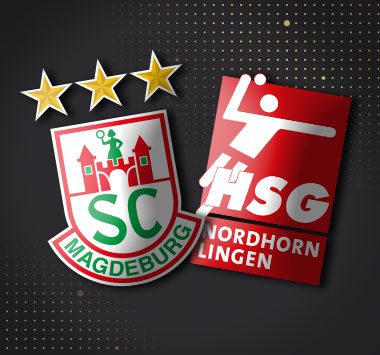 Logos von SC Magdeburg und HSG Nordhorn-Lingen.