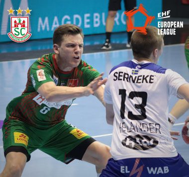 SCM-Feldspieler Christoph Steinert in der Defensive gegen Alingsås HK.