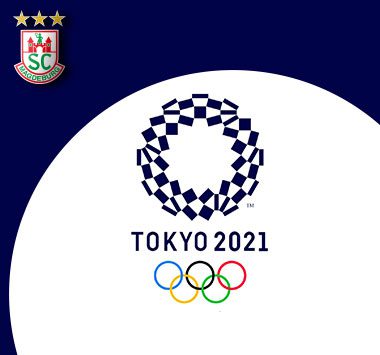 Olympia Tokyo Logo mit SCM Logo oben Links