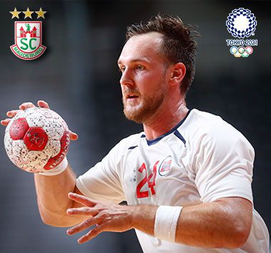 Christian O'Sullivan am Ball für Norwegen bei den Olympischen Spielen.