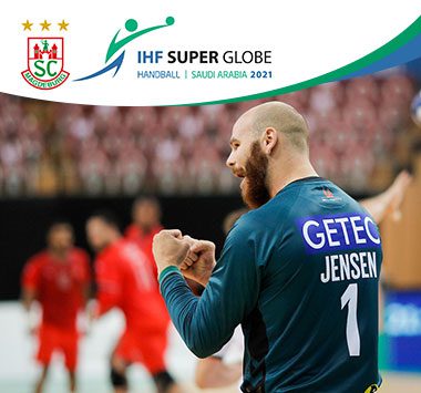 Mike Jensen bejubelt den Einzug ins Halbfinale des IHF Super Globe.