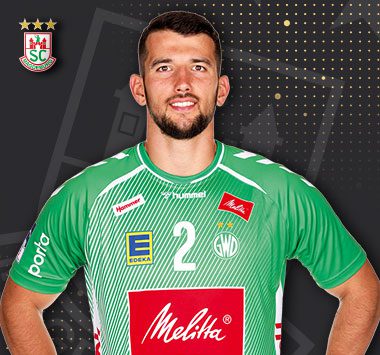Porträt des Schweizer Kreisläufers Lucas Meister.