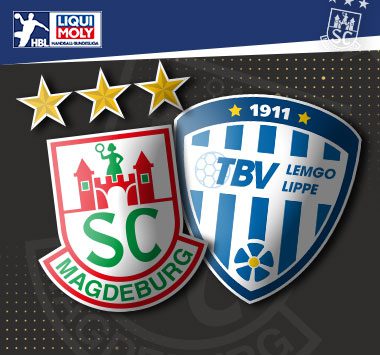 Die Vereinslogos von TBV Lemgo Lippe und dem SC Magdeburg