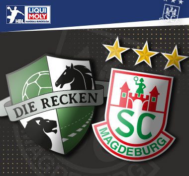 Die Vereinslogos von TSV Hannover-Burgdorf und dem SC Magdeburg