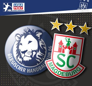 Die Vereinslogos von Bergischer HC und dem SC Magdeburg