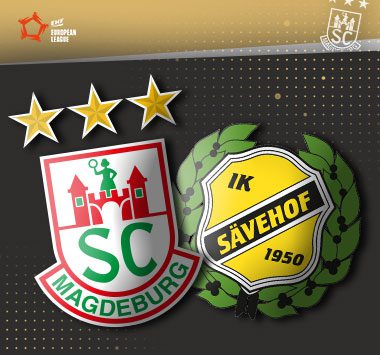 Die Vereinslogos des SC Magdeburg und von IK Sävehof