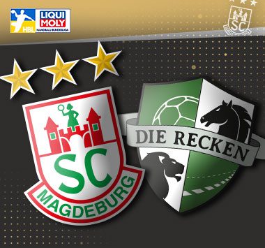 Die Vereinslogos des SC Magdeburg und von TSV Hannover-Burgdorf