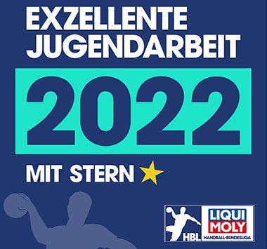 Auszeichnungsgrafik der Liqui Moly HBL für exzellente Jugendarbeit 2022 mit Stern.