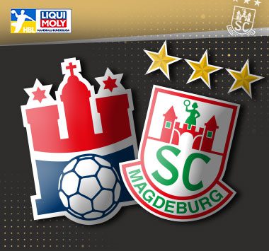Die Vereinslogos des SC Magdeburg und von HSV Hamburg