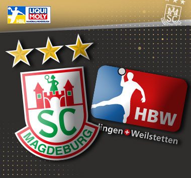 Die Vereinslogos des SC Magdeburg und von HBW Balingen-Weilstetten