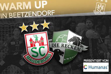 Vereinslogos des SC Magdeburg gegen TSV Hannover-Burgdorf