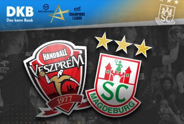 Vereinslogos des SC Magdeburg gegen Telekom Veszprém HC