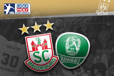 Vereinslogos des SC Magdeburg gegen SC DHfK Leipzig