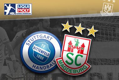 Vereinslogos des SC Magdeburg gegen TVB Stuttgart
