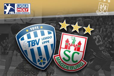 Vereinslogos des SC Magdeburg gegen TBV Lemgo Lippe