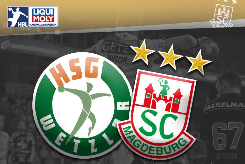 Vereinslogos des SC Magdeburg gegen HSG Wetzlar