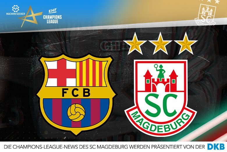 Vereinslogos des SC Magdeburg gegen FC Barcelona