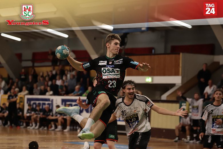 Ein Spieler der SCM Youngsters beim Sprungwurf im Spiel gegen den MTV Braunschweig.