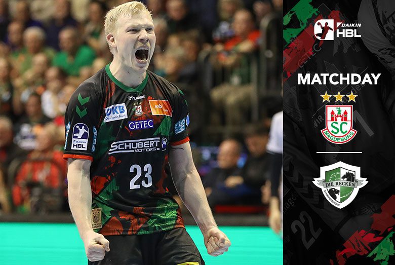 Matchday: Magnus Saugstrup jubelt lautstark im Bundesliga-Heimspiel gegen die TSV Hannover-Burgdorf.