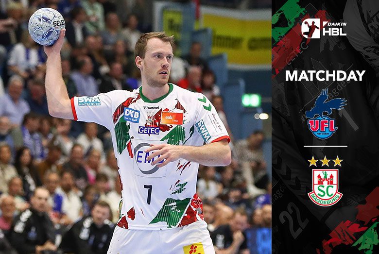 Matchday: Felix Claar holt fokussiert zum Wurf aus im Bundesliga-Spiel gegen den VfL Potsdam.