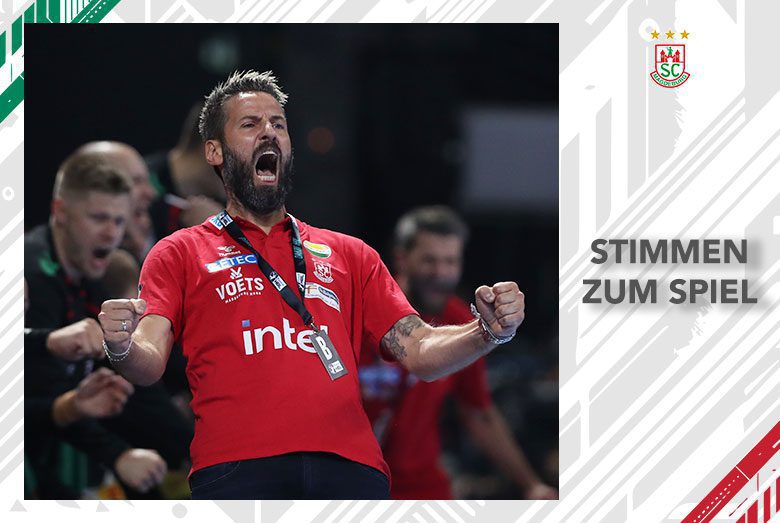 SCM-Trainer Bennet Wiegert jubelt