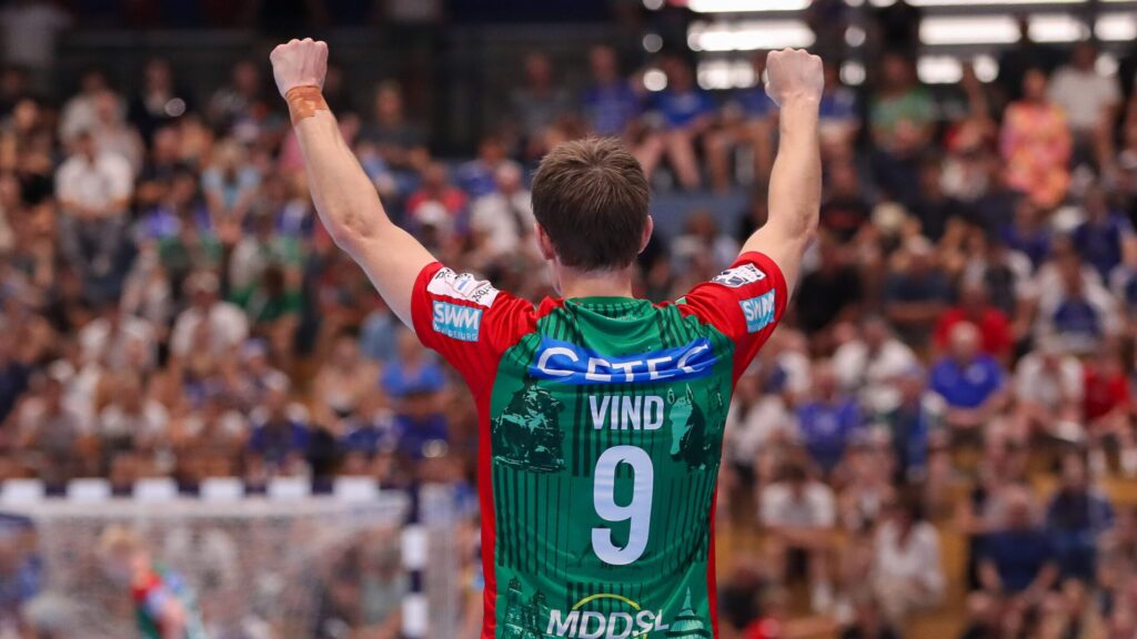 15.08.2026, xgox, Handball - Wartburg Cup SC Magdeburg - ThSV Eisenach emspor, v.l. Oskar Vind Rasmussen (Magdeburg, 9) Jubel, Torjubel, jubelt ueber das Tor, celebrate the goal, celebration