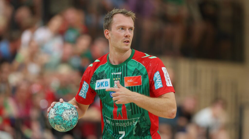 29.07.2026, xtgx, Handball Testspiel, SC Magdeburg - HSC 2000 Coburg v.l. Felix Claar (Magdeburg, 7) Foto: Michael Taeger/Jan Huebner