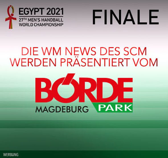 Sponsoren-Grafik des Börde Parks Magdeburg zu den SCM-Nachrichten der Handball-WM 2021 Finale.