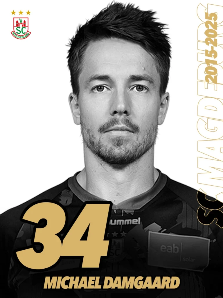 Hall of Fame Banner von Michael Damgaard mit der Nummer 34.